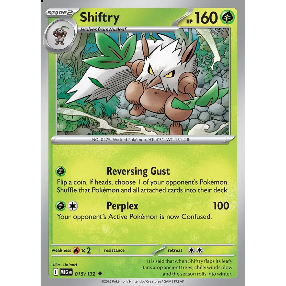 Shiftry Uncommon 015/132 Pokemon Card Game Mega Evolution