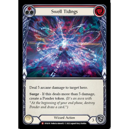 Swell Tidings DYN195-RF Majestic Flesh & Blood Trading Card Game Dynasty in Rainbow Foil Art