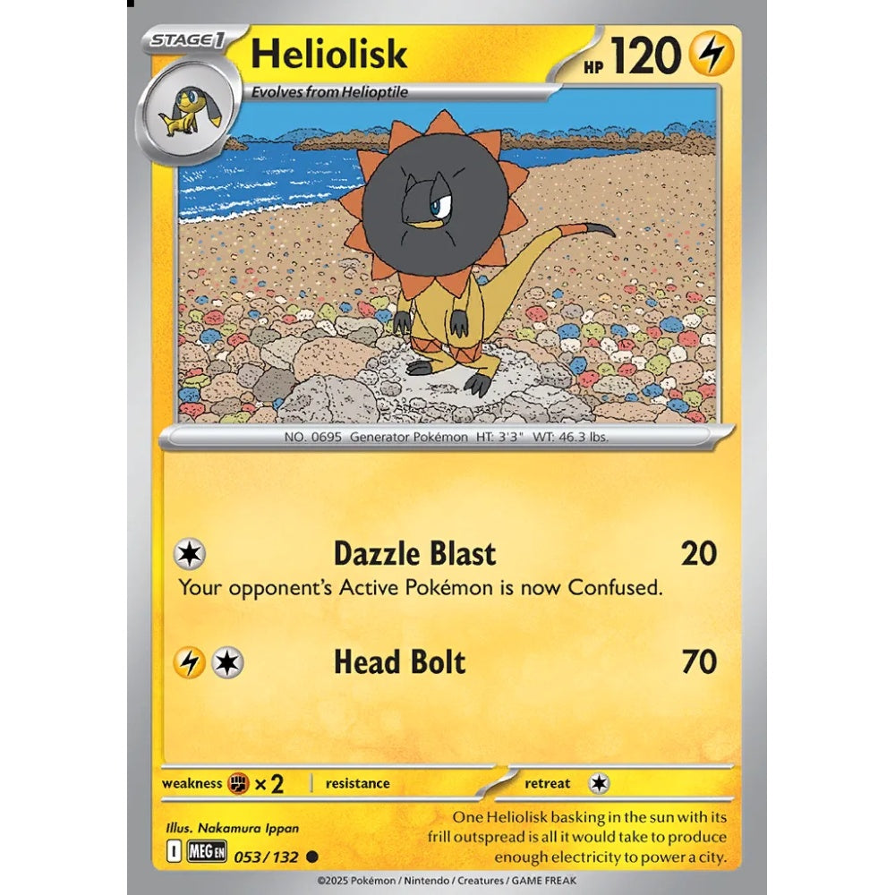 Heliolisk Common 053/132 Pokemon Card Game Mega Evolution
