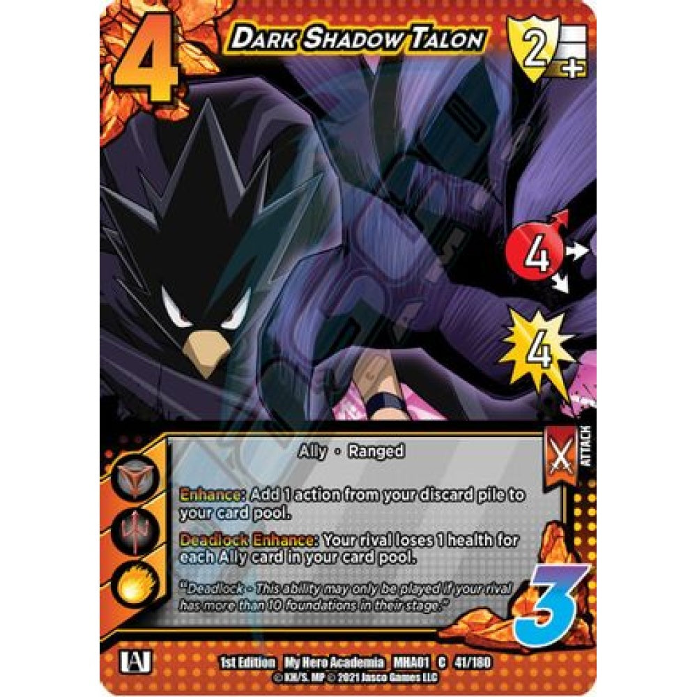 Dark Shadow Talon, 41/180, C, UniVersus, MHA01 My Hero Academia
