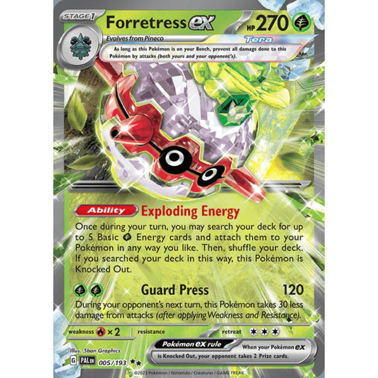 Forretress ex Double Rare 005/193 Pokemon Card Game Paldea Evolved