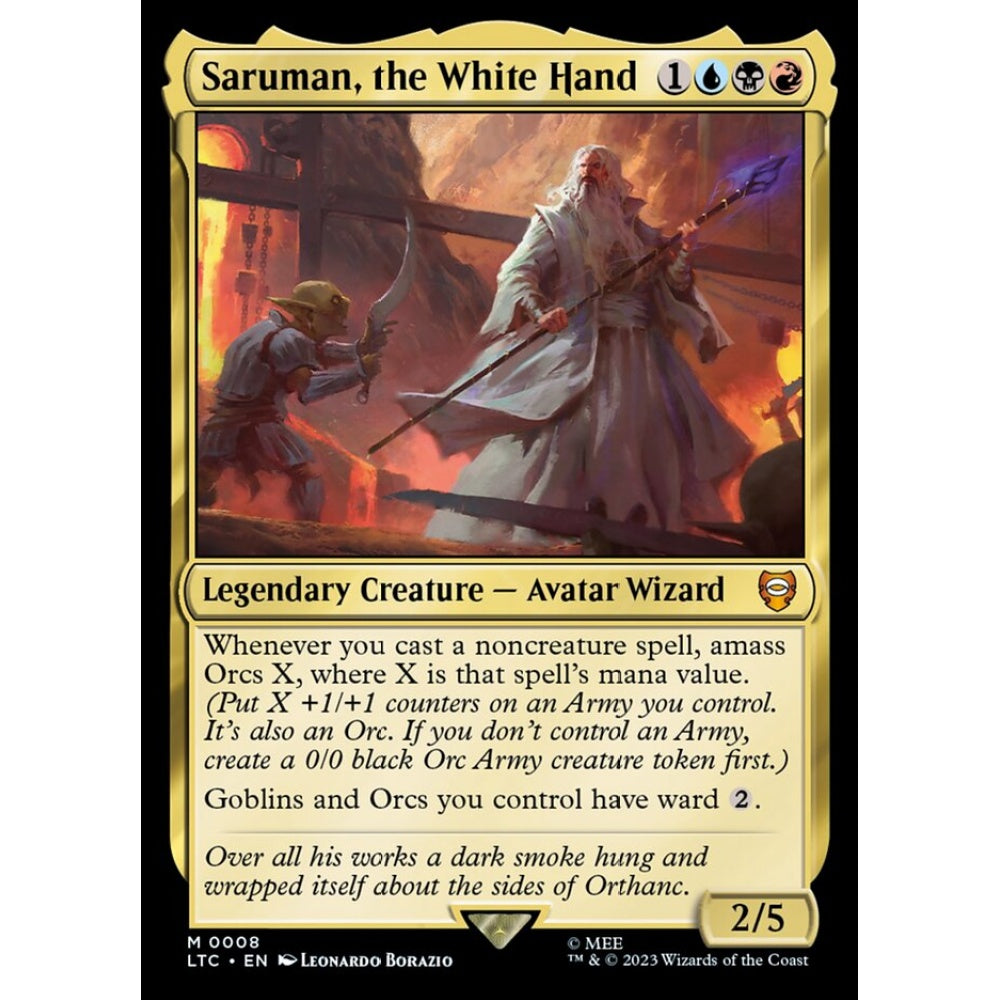Saruman, the White Hand, mythic, 8, Magic the Gathering, Tales of Middle-earth Commander