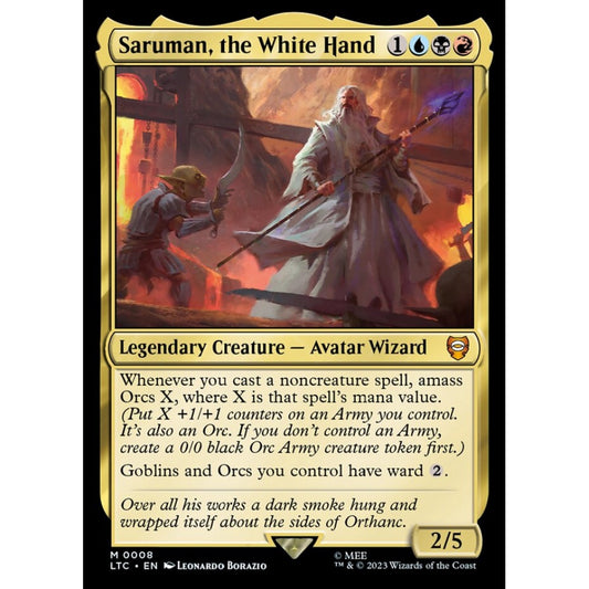 Saruman, the White Hand, mythic, 8, Magic the Gathering, Tales of Middle-earth Commander