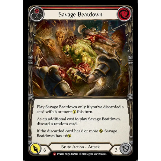 Savage Beatdown DYN007 Majestic Flesh & Blood Trading Card Game Dynasty in Regular Art