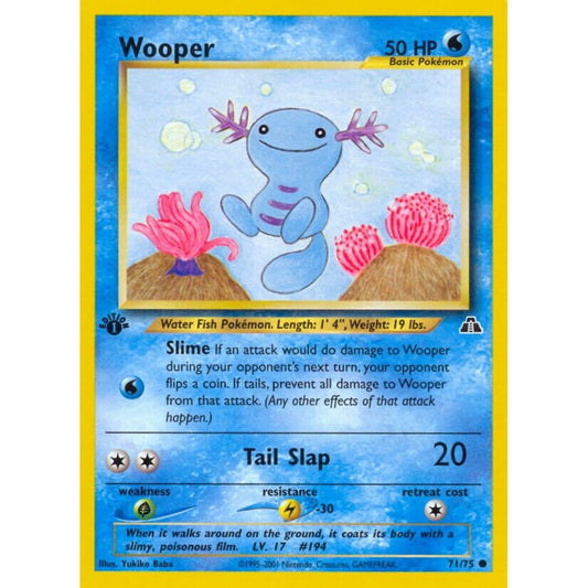 Wooper Common 71/75 Pokemon Card Game Neo Discovery