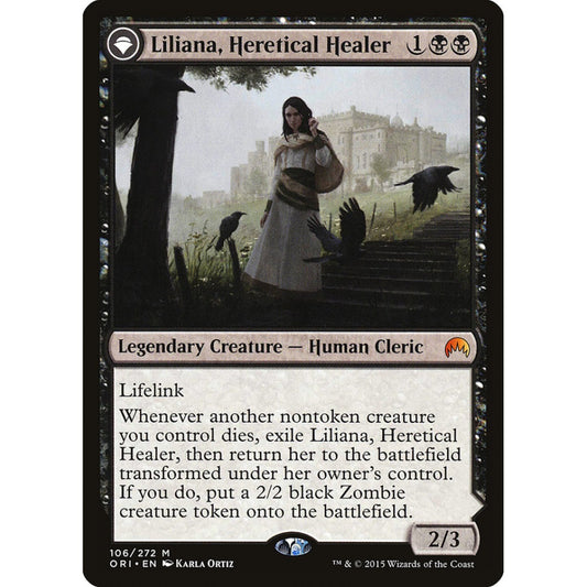 Liliana, Heretical Healer // Liliana, Defiant Necromancer mythic 106 Magic the Gathering Magic Origins