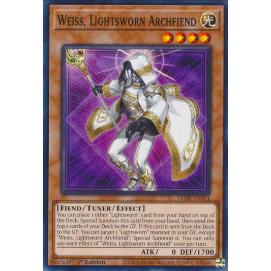 Weiss, Lightsworn Archfiend, LEDE-EN024, Common, Yu-Gi-Oh!, Legacy of Destruction
