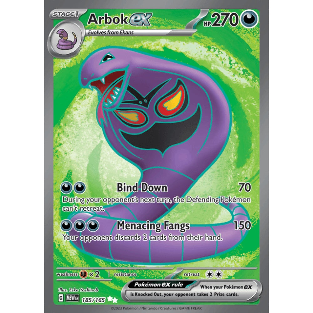 Arbok ex Full Art 185/165 Pokemon Card Game Pokémon 151