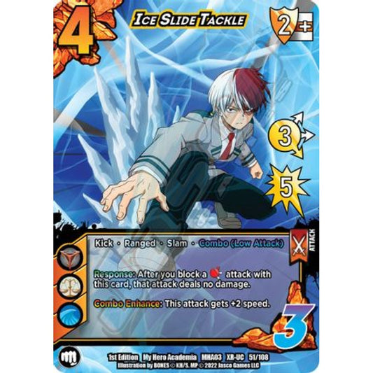 Ice Slide Tackle, 51/108, XR-UC, UniVersus, MHA03 Heroes Clash