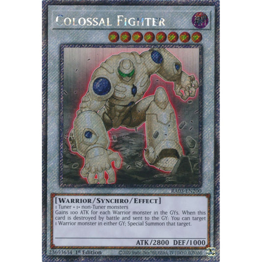 Colossal Fighter RA03-EN200 Platinum Platinum Secret Rare Yu-Gi-Oh Quarter Century Bonanza in Art