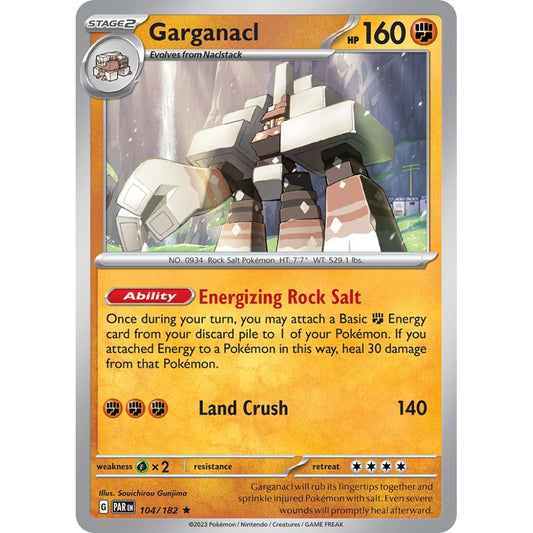 Garganacl Rare 104/182 Pokemon Card Game Paradox Rift