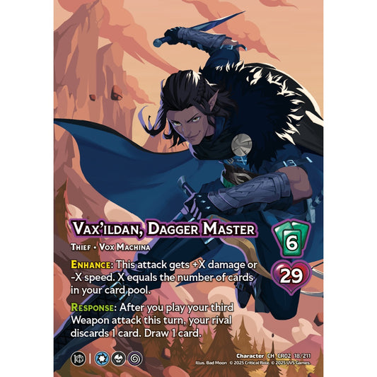 Vax’ildan, Dagger Master, 18/211, CR02, Universus, Critical Role: Heroes Of Exandria, Character, CH