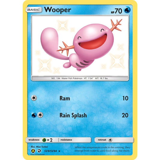 Wooper Rare Shiny SV9/SV94 Pokemon Card Game Hidden Fates