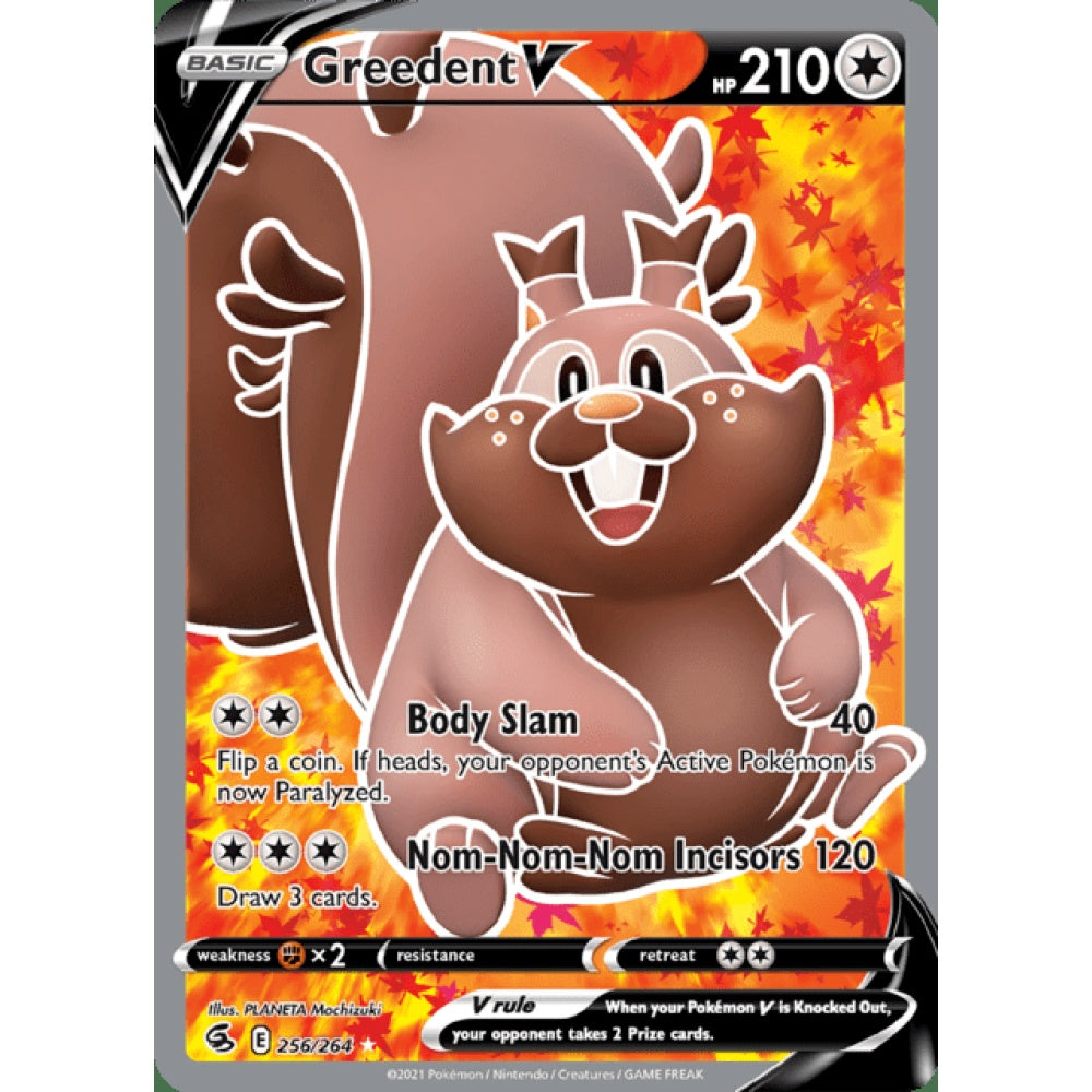 Greedent V Full Art 256/264 Pokemon Card Game Fusion Strike