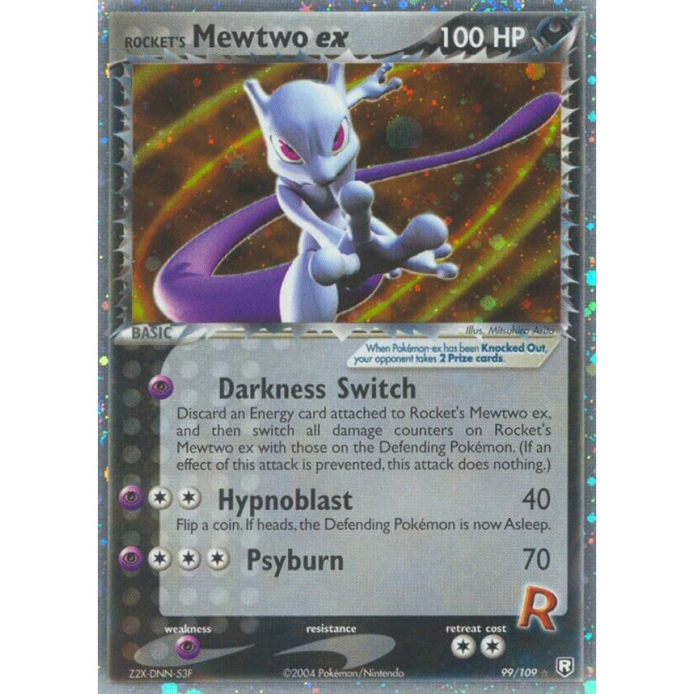 Rocket's Mewtwo ex Rare Holo ex 99/109 Pokemon Card Game EX Team Rocket Returns