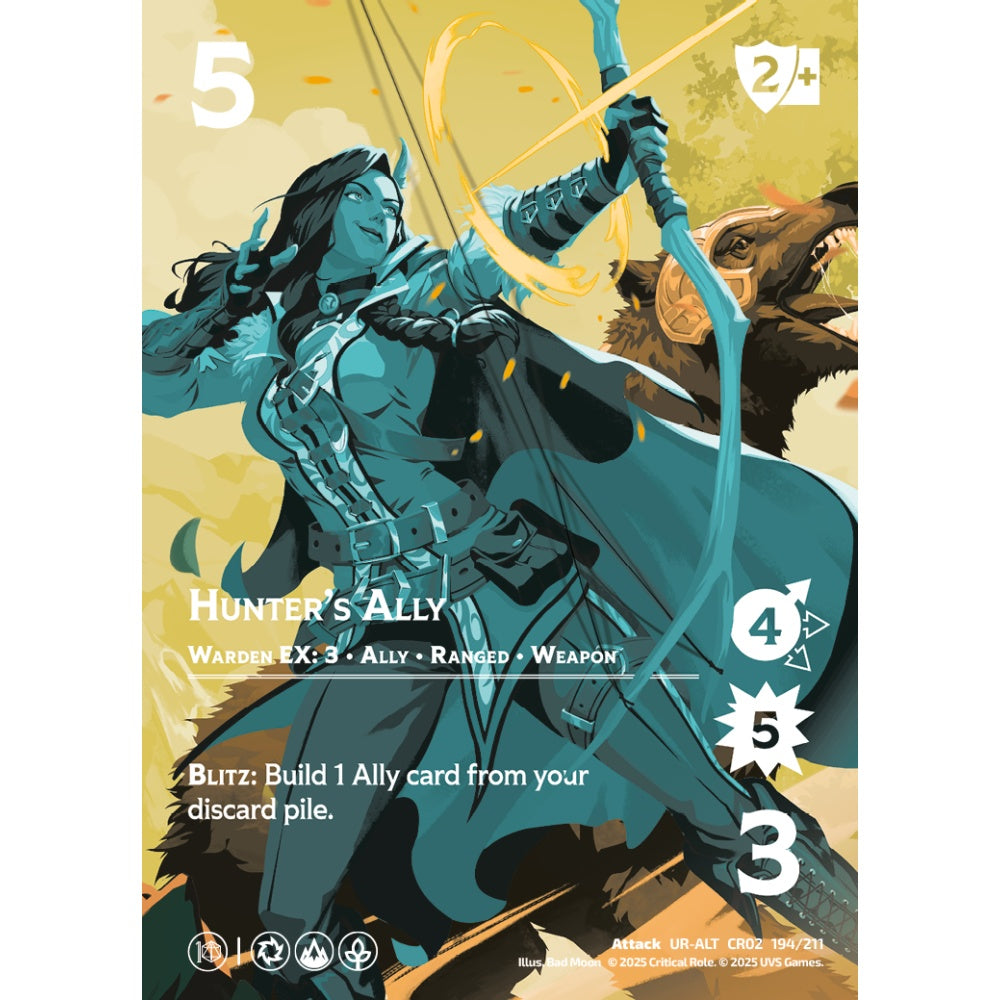 Hunter’s Ally, 194/211, CR02, Universus, Critical Role: Heroes Of Exandria, Attack, UR-ALT