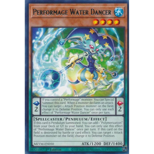 Performage Water Dancer MZTM-EN050 Rare Yu-Gi-Oh Maze of the Master