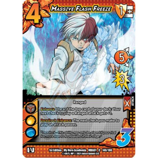 Massive Flash Freeze, 140/180, C, UniVersus, MHA01 My Hero Academia