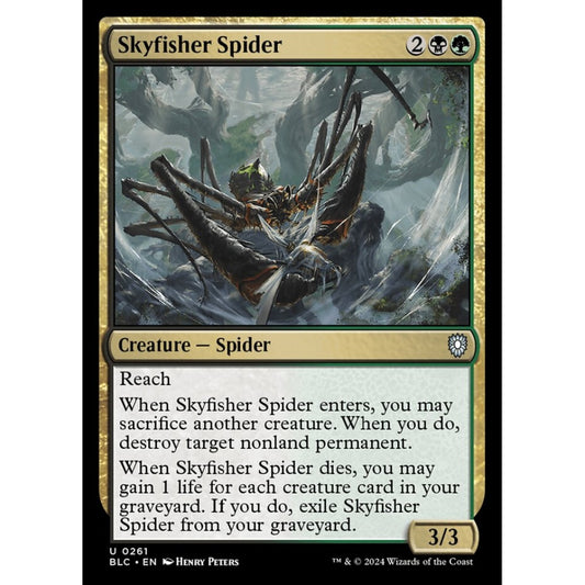 Skyfisher Spider, 261, uncommon, Magic: The Gathering, Bloomburrow
