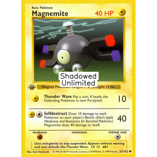 Magnemite Common 53/102 Pokemon Card Game Base Set