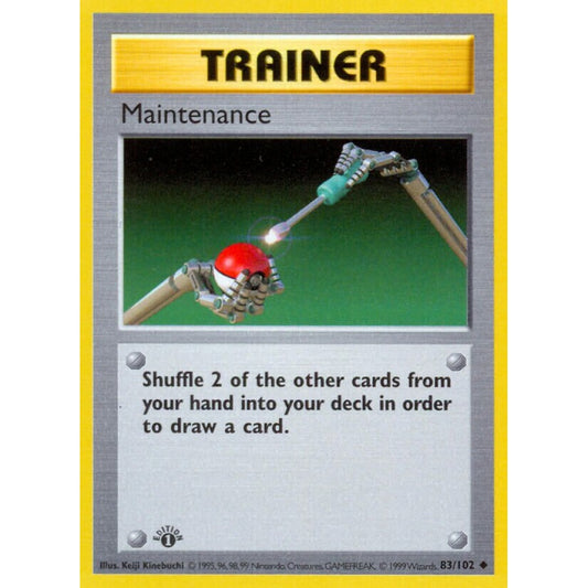 Maintenance Uncommon 83/102 Pokemon Card Game Base Set