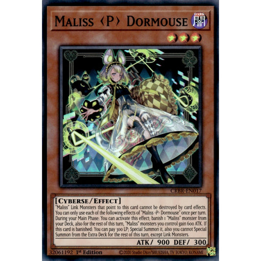 Maliss <P> Dormouse MP25-EN124 Prismatic Prismatic Secret Rare Yu-Gi-Oh 2025 Mega-Pack Tin in Art