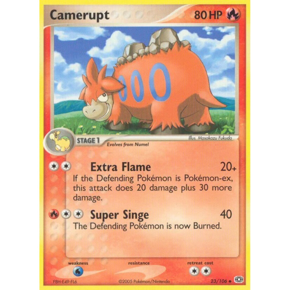Camerupt Uncommon 23/106 Pokemon Card Game EX Emerald