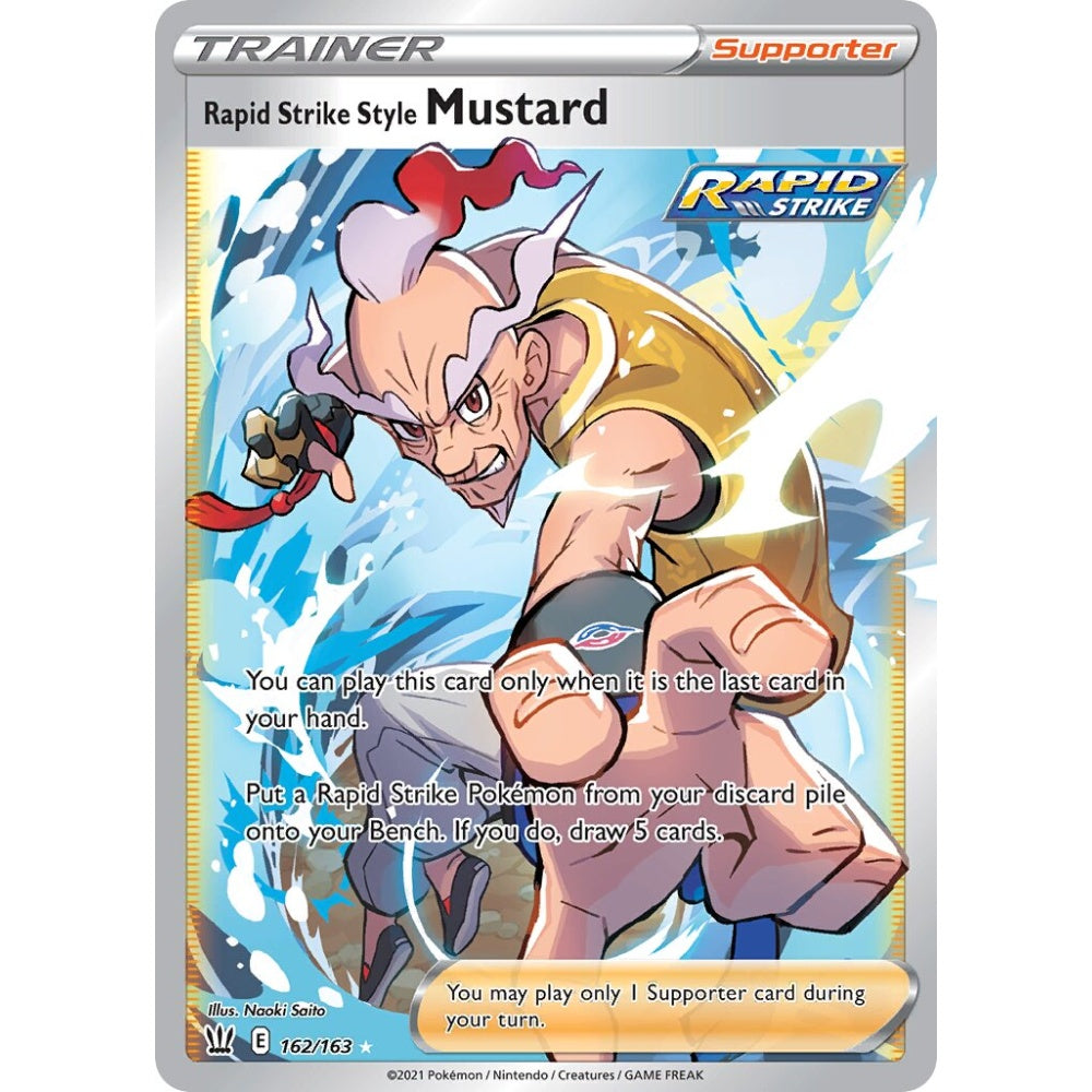 Rapid Strike Style Mustard Rare Ultra 162/163 Pokemon Card Game Battle Styles
