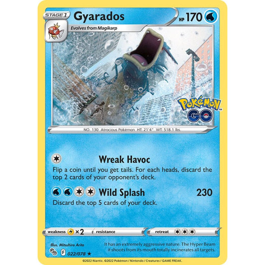 Gyarados Rare Holo 022/078 Pokemon Card Game Pokémon GO