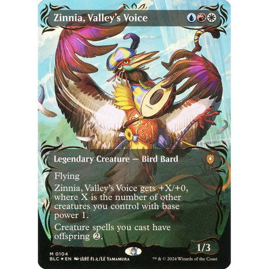 Zinnia, Valley's Voice, 104, mythic, Magic: The Gathering, Bloomburrow