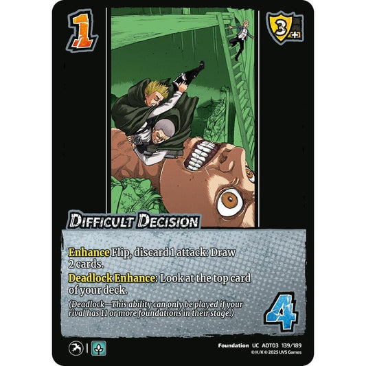 Difficult Decision 139/189 AOT03 Universus Attack on Titan: Apocalypse Foundation UC
