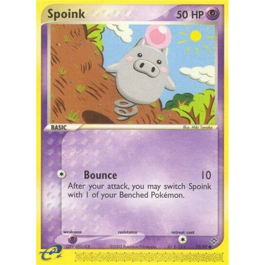 Spoink Common 73/97 Pokemon Card Game EX Dragon