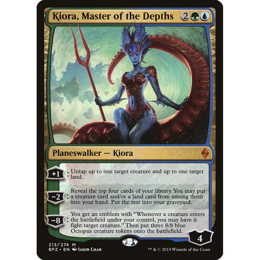 Kiora, Master of the Depths mythic 213 Magic the Gathering Battle for Zendikar