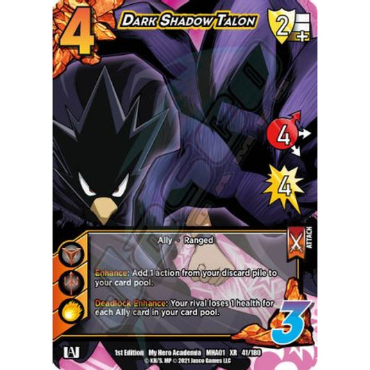 Dark Shadow Talon, 41/180, XR, UniVersus, MHA01 My Hero Academia