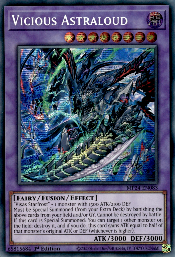Vicious Astraloud CYAC-EN036 Secret Secret Rare Yu-Gi-Oh Cyberstorm Access in Art