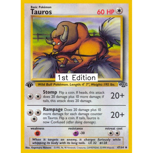 Tauros Uncommon 47/64 Pokemon Card Game Jungle
