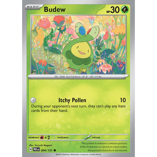 Budew Common 004/131 Pokemon Card Game Prismatic Evolutions