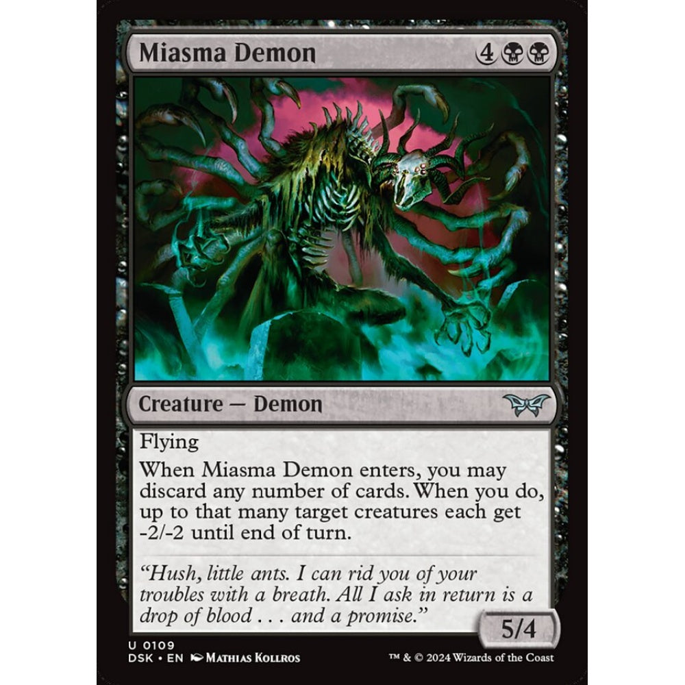 Miasma Demon, 109, uncommon, Magic: The Gathering, Duskmourn: House of Horror