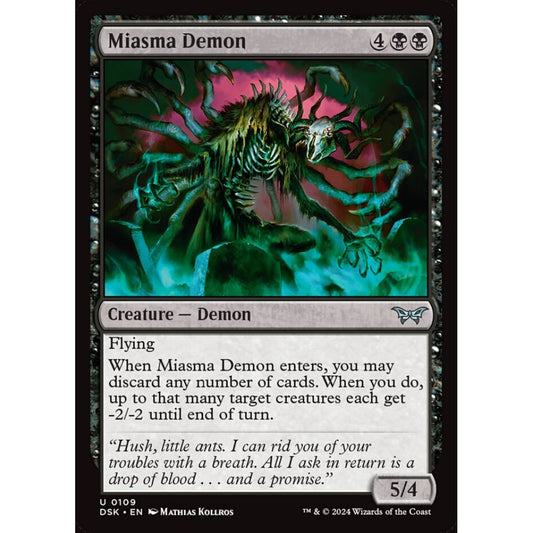 Miasma Demon, 109, uncommon, Magic: The Gathering, Duskmourn: House of Horror