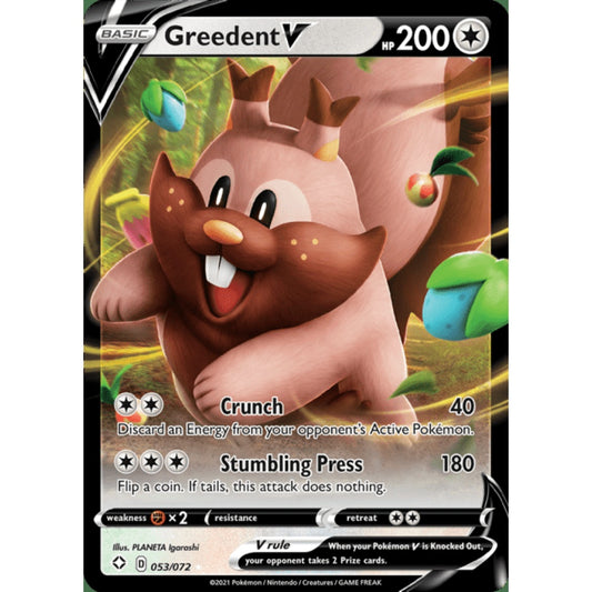 Greedent V Double Rare 053/072 Pokemon Card Game Shining Fates