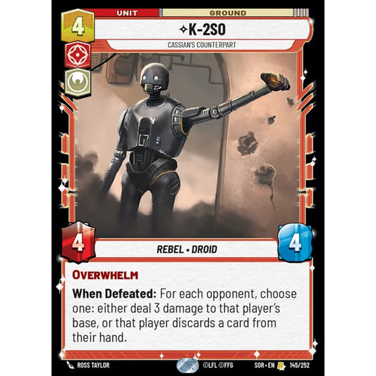 K-2SO, 145, R, Star Wars Unlimited, Sparks Of Rebellion