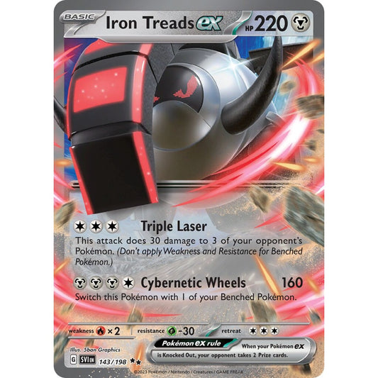 Iron Treads ex Double Rare 143/198 Pokemon Card Game Scarlet & Violet