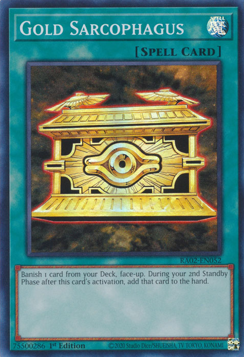 Gold Sarcophagus RA02-EN052 Super Super Rare Yu-Gi-Oh 25th Anniversary Rarity Collection II in Art