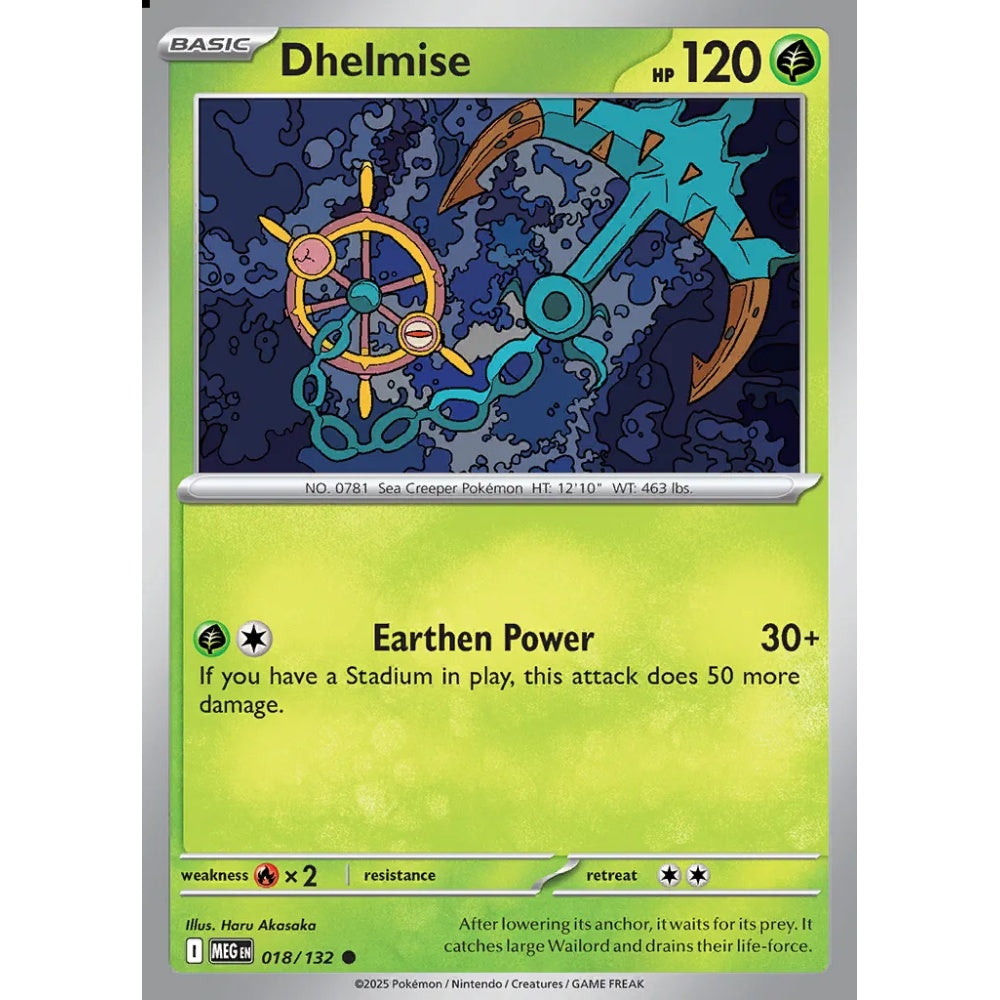 Dhelmise Common 018/132 Pokemon Card Game Mega Evolution