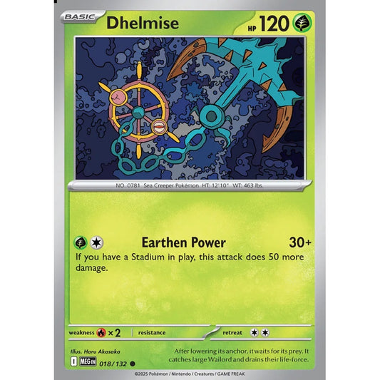 Dhelmise Common 018/132 Pokemon Card Game Mega Evolution