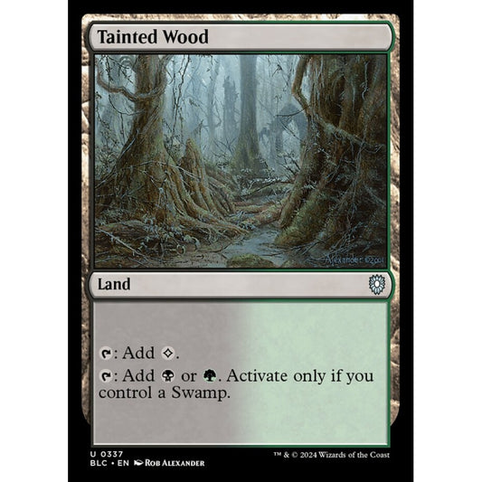 Tainted Wood, 337, uncommon, Magic: The Gathering, Bloomburrow