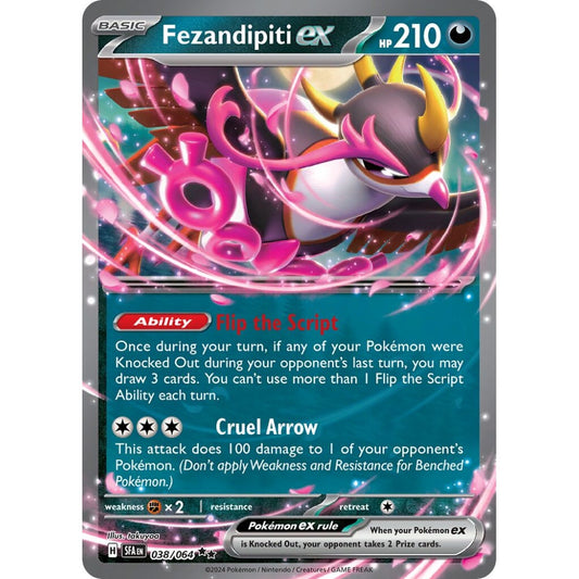 Fezandipiti ex Double Rare 038/064 Pokemon Card Game Shrouded Fable