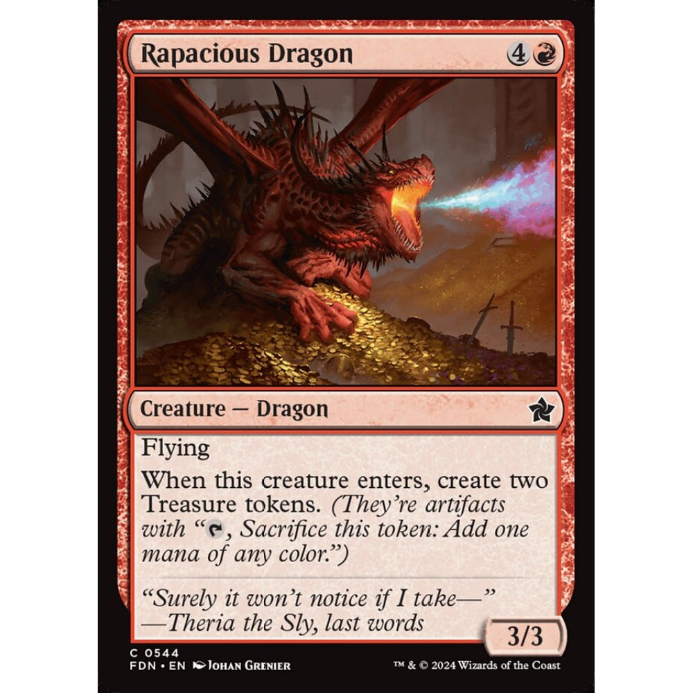 Rapacious Dragon, 544, common, Magic: The Gathering, Foundations