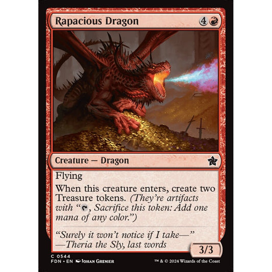 Rapacious Dragon, 544, common, Magic: The Gathering, Foundations