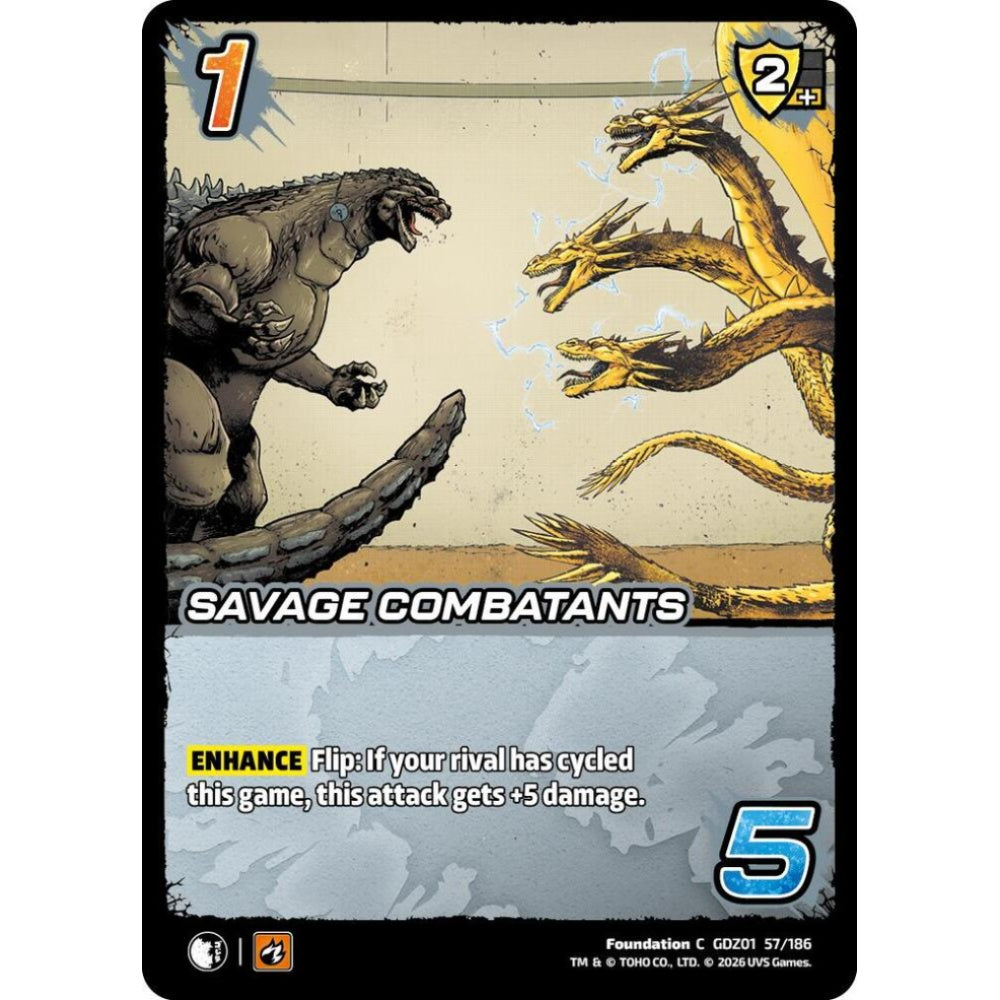 Savage Combatants GDZ01 57/186 GDZ01 Universus Godzilla: Reign of Kaiju Foundation C